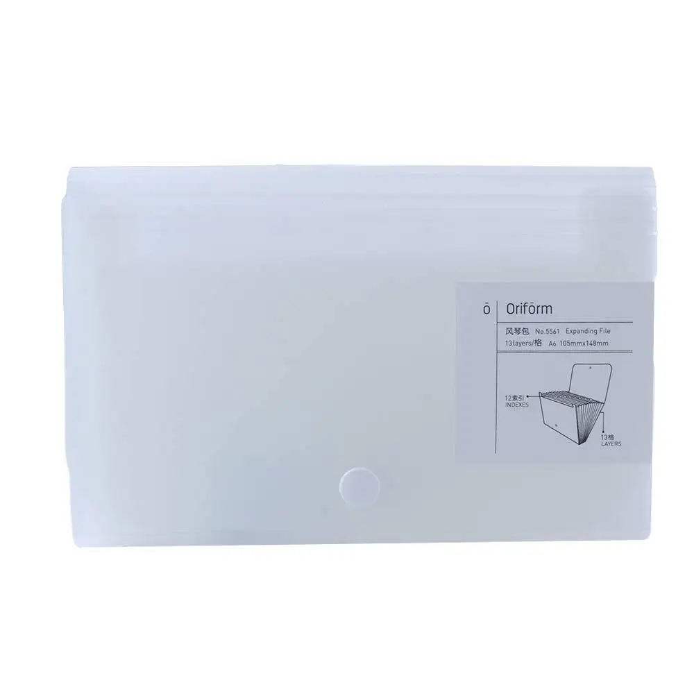 Plastic 13 Pockets Bill Folders Paper Holder Accordian File Document Organizer Receipt File Expanding Wallet File Folder