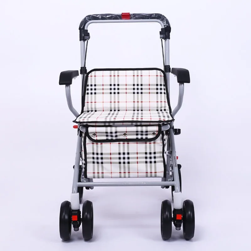 Walking cart for senior citizens can be folded and seated