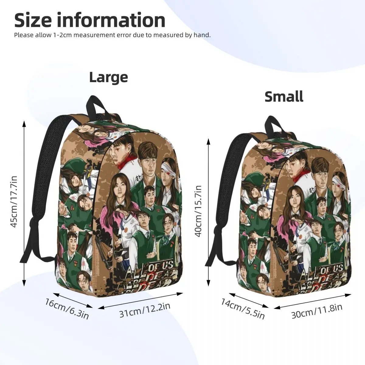 All Of Us Are Dead Backpack Women Men Korean Zombie Series Print 