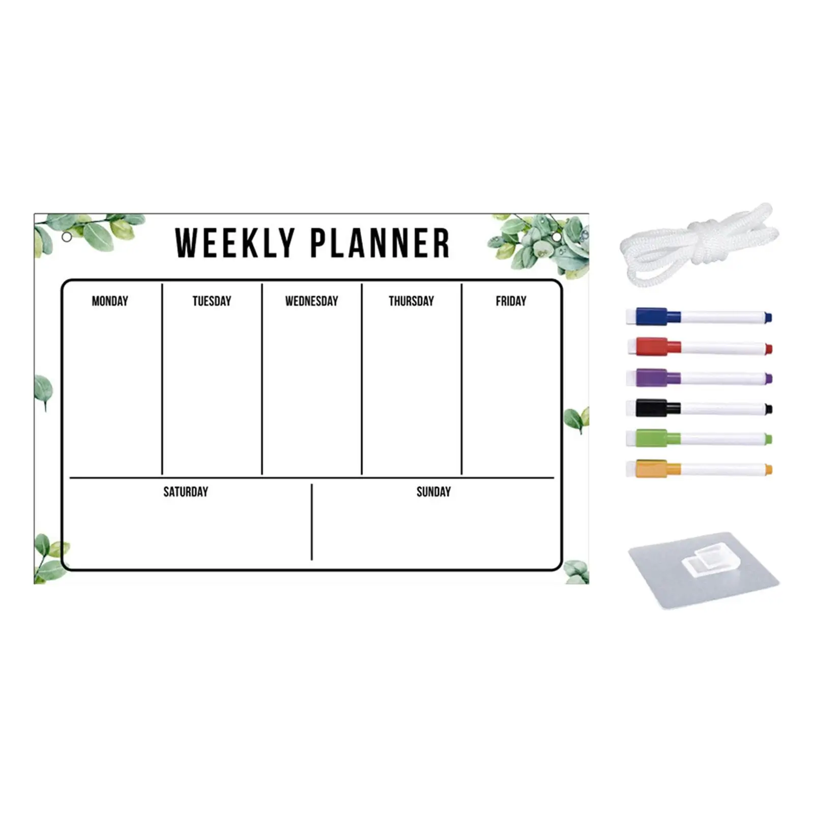 Trocken abwischbare Tafel, Wochenplaner, Notizblock, Whiteboard, Planertafel, Kalender, Kühlschrank