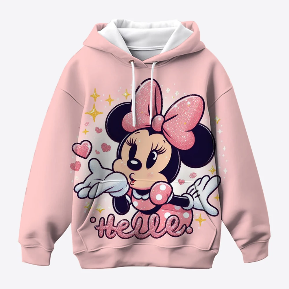 

Cute Disney Mickey Mouse Pattern Hoodie Autumn Fashion Casual Boys and Girls 3D Cartoon Printed Hoodie Loose Street Sweatshirt