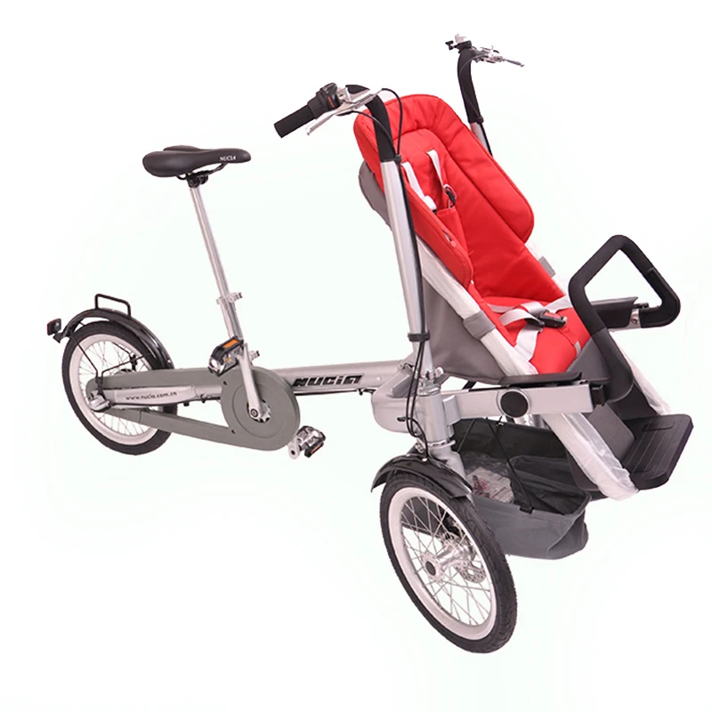 Variable-speed parent-child riding stroller foldable mother-infant stroller tricycle electric scooter