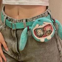 Japanese Anime Coin Purse Creative Hatsune Miku Big Mouth Cartoon Soft Doll Mini Itabag Messenger Bag Student Earphone Bag Gift