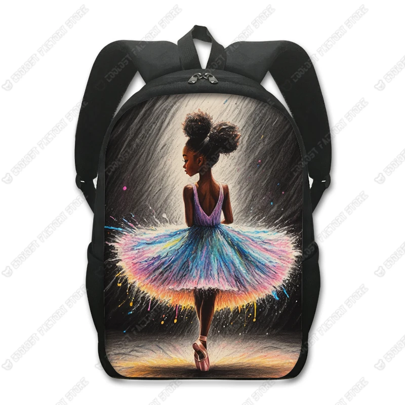 Afro Dancing Girl Print Backpack Ballet Girl Women Rucksack Casual School Bags for Teens Laptop Daypack Bookbag