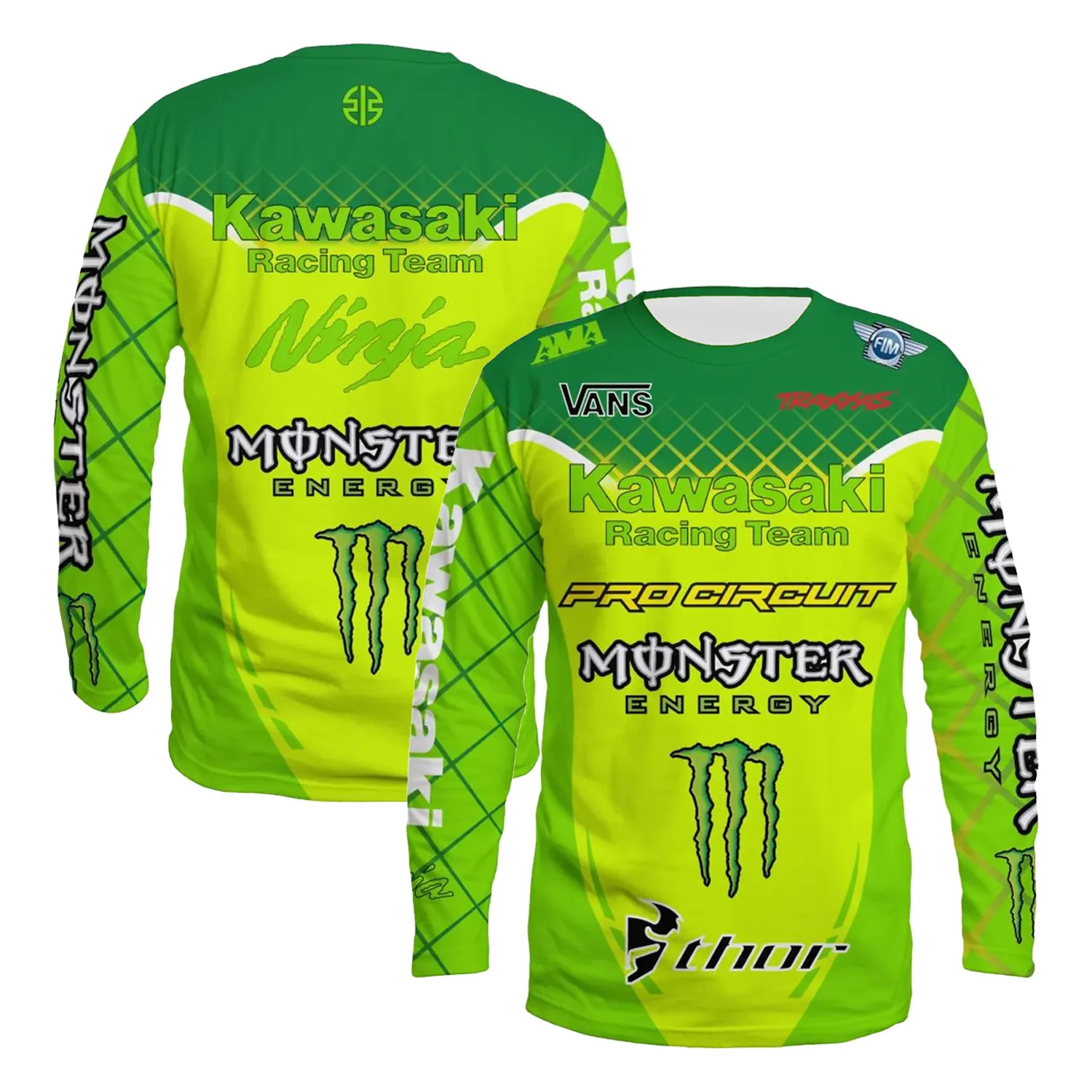 

Kawasaki Motto Long SleevesJersey T-Shirt Newest Outdoor Jersey Summer Classic Tee Adults Loose Exercise Motorcycle Jersey