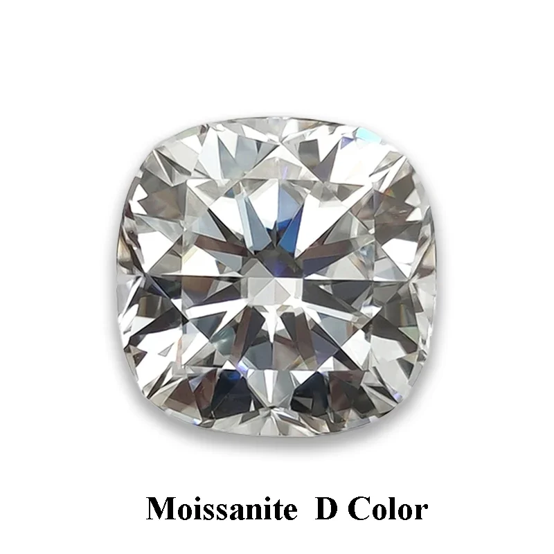 

Moissanite Stone Cushion Cut D Color VVS1 Charms Lab Grown Gemstone Diy Advanced Jewelry Making Materials with GRA Certificate