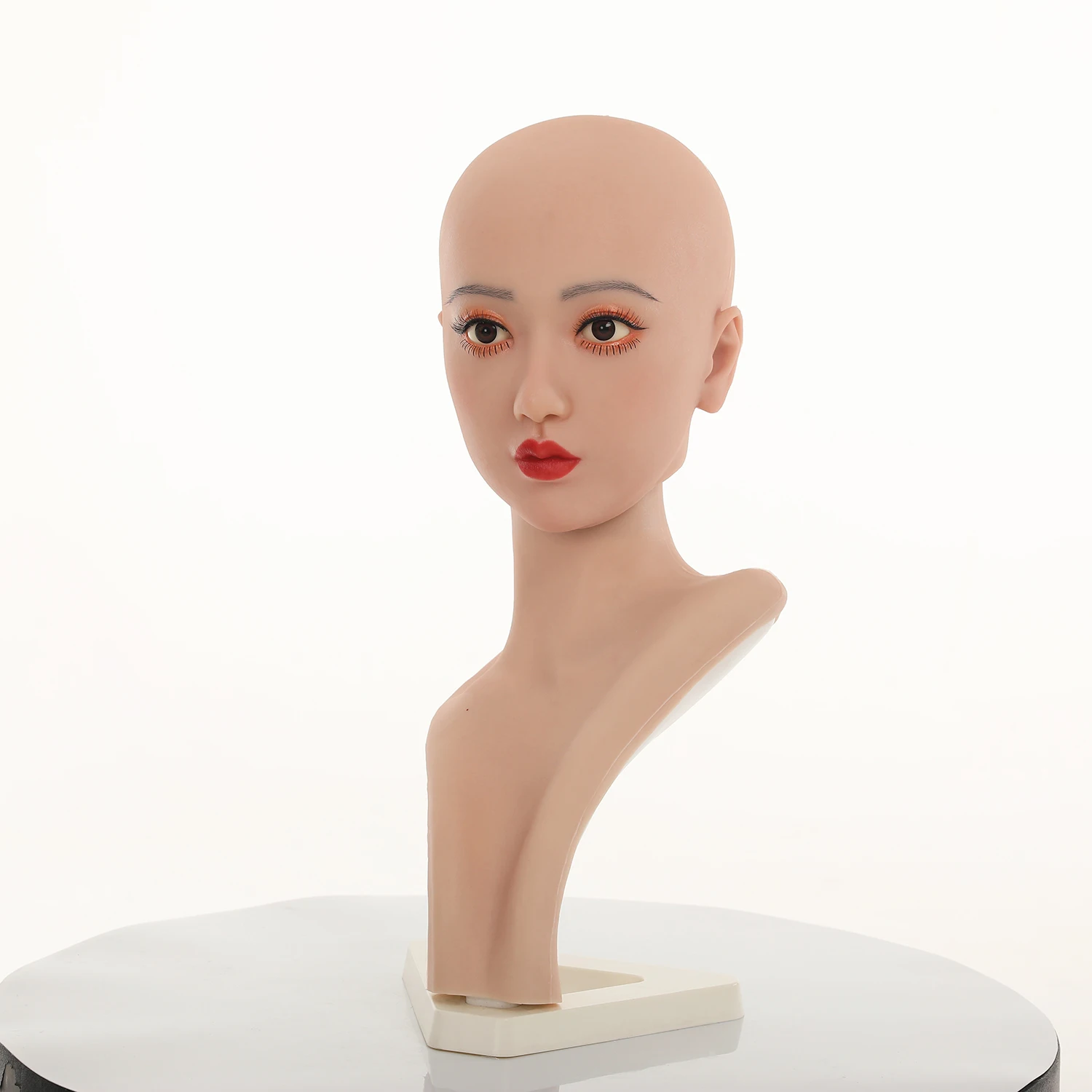 Cabeza femenina de silicona, modelo de peluca, sombrero, soporte de exhibición, cabeza simulada para joyería, bufanda, exhibición, extensión de cabello, accesorio, forma de cara de la UE TM02