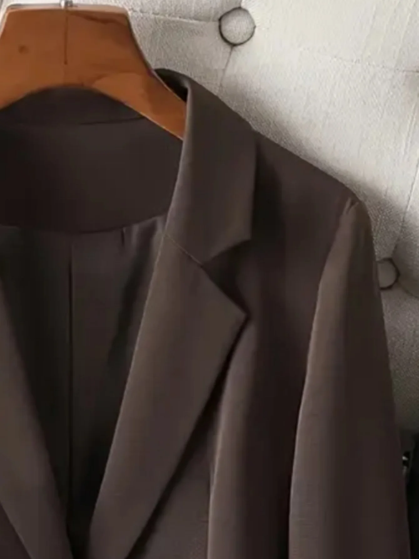 Elegant Brown Blazer for Women Single Button Slim Fit Business Commuter Suit Jacket Korean Fashion OL Style New Spring/Autumn