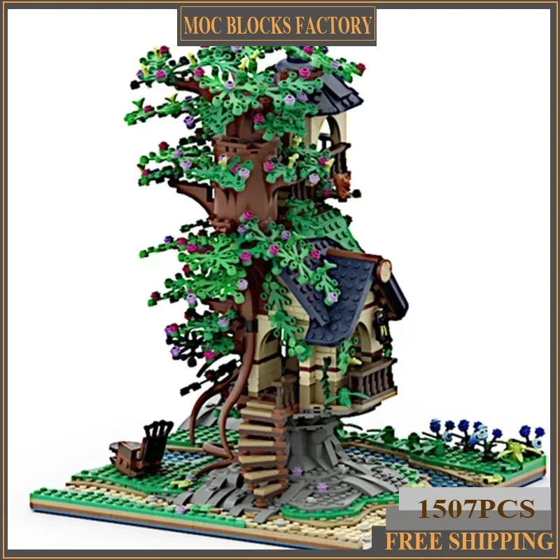 Moc Bausteine Street View Modell Mittelalterlichen Kleinen Baum Haus Technologie Modulare Blöcke Geschenk Weihnachten Spielzeug DIY Sets Montage