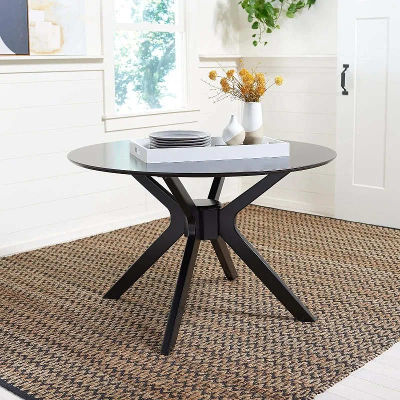 Home Collection Nicolai Matte Black Round Dining Room Table DTB1405A