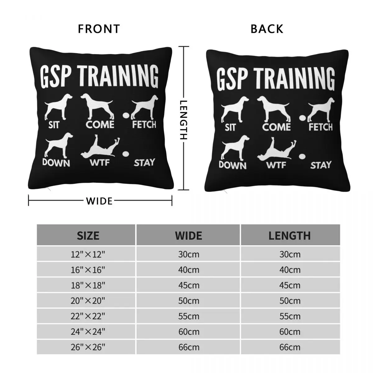 German Shorthaired Pointer Gsp Training Square Pillowcase Polyester Linen Velvet Pattern Decorative Home Cushion Cover Wholesale