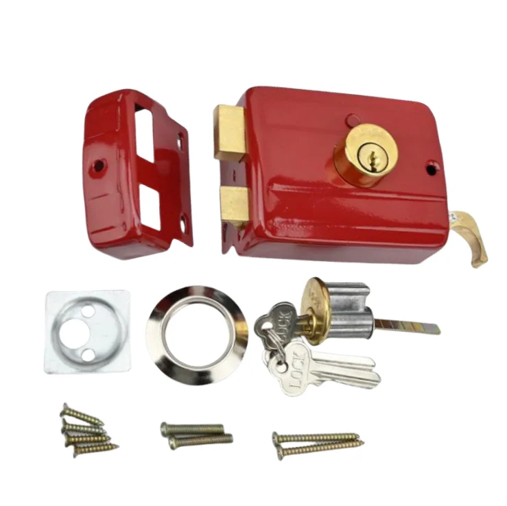 

Старый чугунный Противоугонный замок для наружной двери, Классический Ностальгический красный дверной замок, несколько предохранительных замков