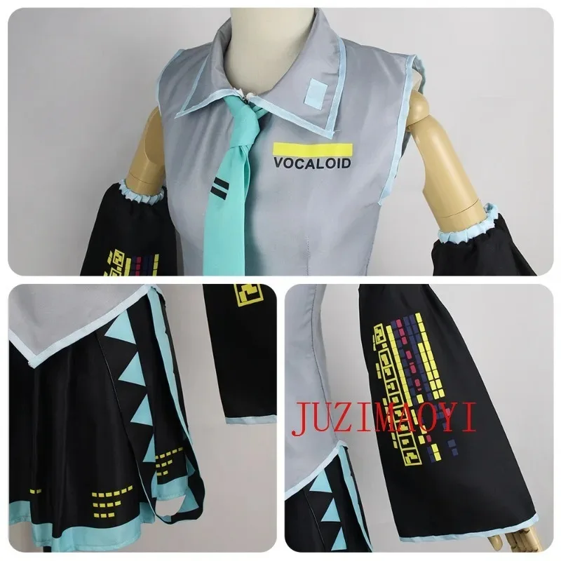 コスプレアニメアニメボーカロイドミクコスプレ衣装ウィッグドレスかわいいミクコスプレ衣装ハロウィンカーニバルパーティー衣装-72th
