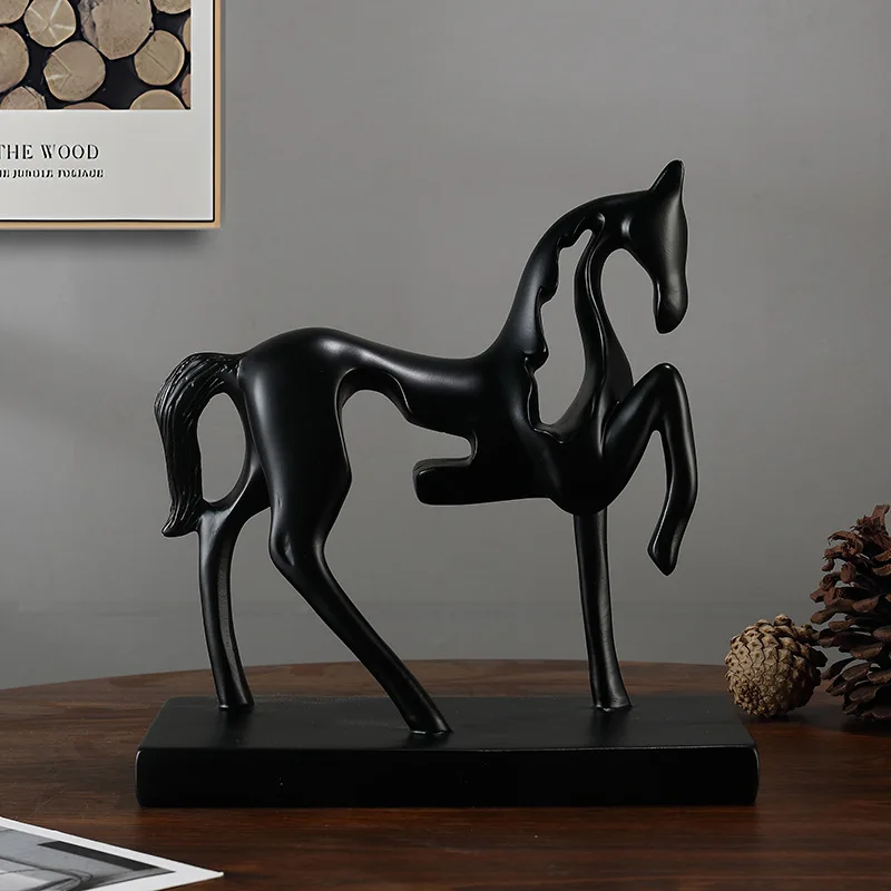 

Black Personalized Horse Statue, Resin Crafts, Office Decoration Ornaments, Home Gifts, Indoor Home Tabletops