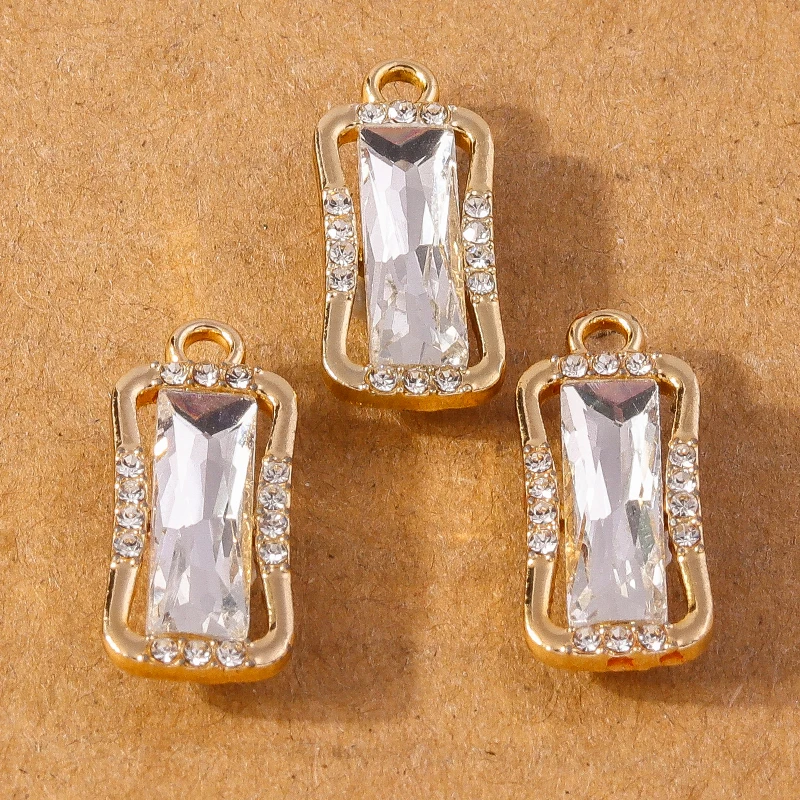 10pcs Crystal Snowflake Charms for DIY Jewelry Making