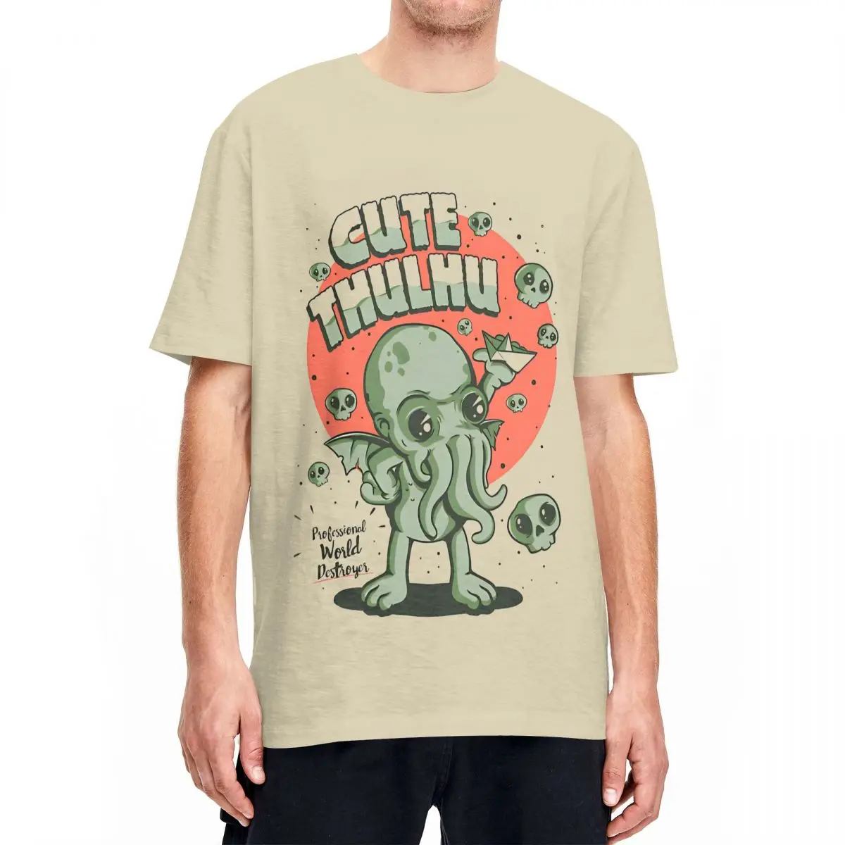 Cutethulhu Cthulhu Monster Tshirt Unisex Cotton Top Tee Printed Round Neck Short Sleeve