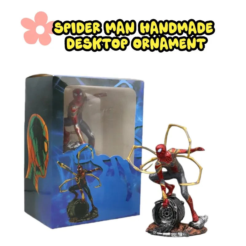 

【 Высококачественные фигурки 】 Аниме периферийные устройства Мстители: Бесконечная война 3, стальная фигурка Человека-паука на корточках, кукла-дизайн аниме