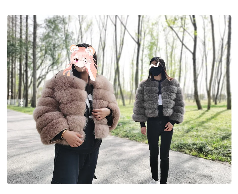 2026 Real Fox Fur Coat Women Winter Warm Luxury Natural Raccoon Fur Jacket Detachable Sleeves Female Vest Furry Coats