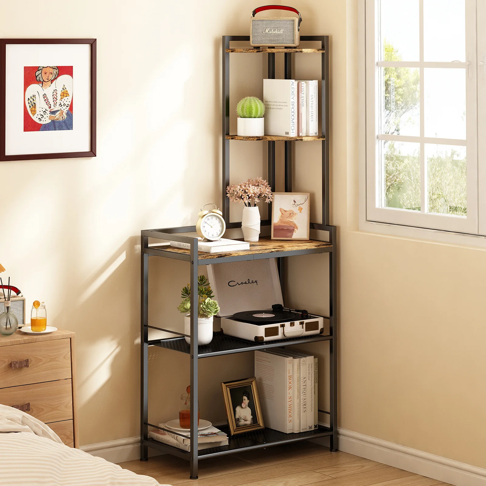 

Amazon standard parts household multi-layer living room storage rack bedroom corner floor-to-ceiling storage rack display rack