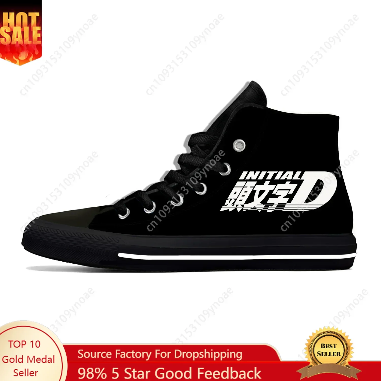 

Japanese Anime Initial D High Top Sneakers Mens Womens Teenager High Quality Canvas Sneaker Casual Couple Shoes Custom Shoe