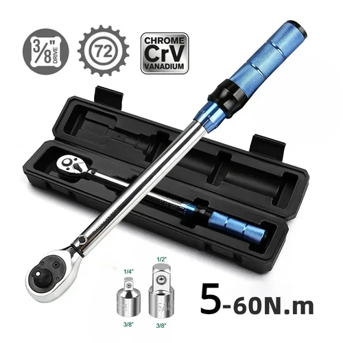 Imagen 2 del producto Llave dinamométrica de alta precisión, 3/8 "", 5-60N.m, ± 3%, 1 ud., 3 uds., 7 Uds., 8 Uds., juego de herramientas manuales IDY automotrices para bicicleta y motocicleta
