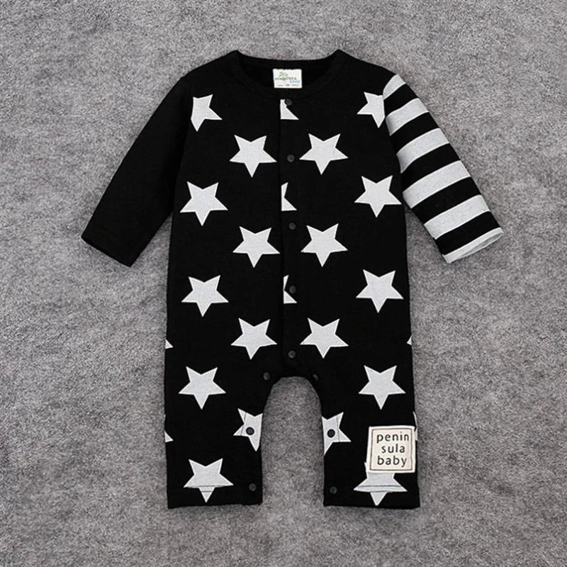 Fashion kids Jumpsuit Baby Boys Star Print Romper Long Sleeve Rompers Spring Autumn Children Clothing