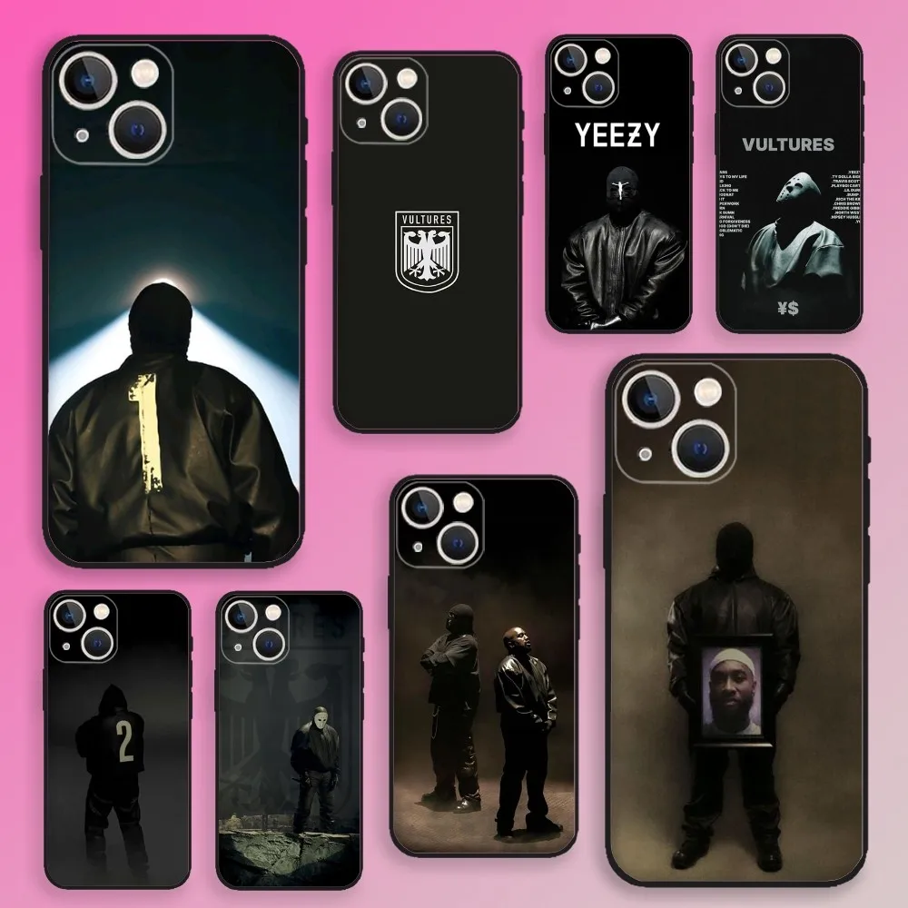 Vultures 2 K-Kanye YE Phone Case For iPhone 15,14,13,12,11,Plus,Pro Max,XS,X,XR,SE,Mini,8,7 Soft Silicone Black Cover