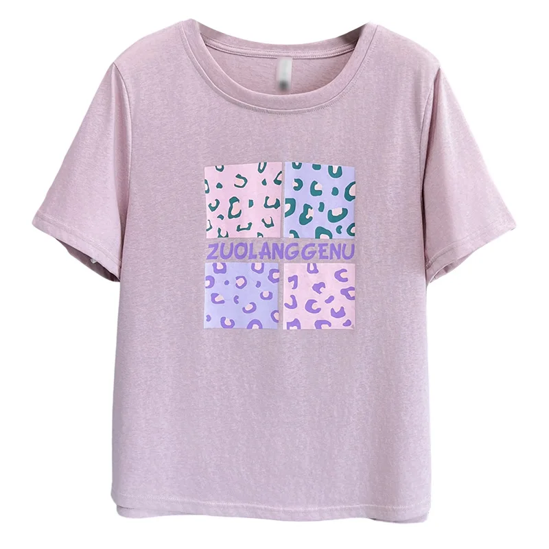 

Хлопковый топ со снежинками и короткими рукавами, 100 кг, женские футболки больших размеров, новая летняя футболка с квадратным принтом 2529