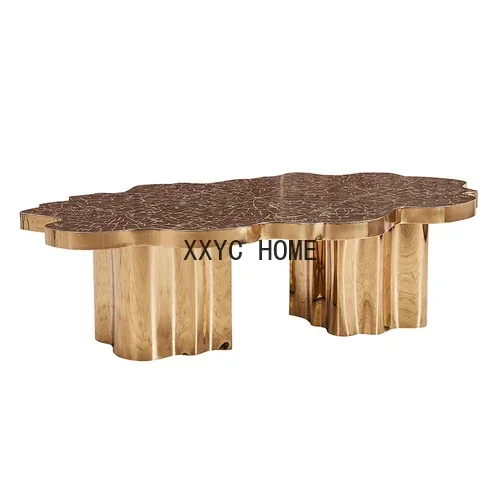 

Журнальный столик из нержавеющей стали в форме корня дерева, ежегодное кольцо, гостиничный клуб, большой чайный столик для гостиной