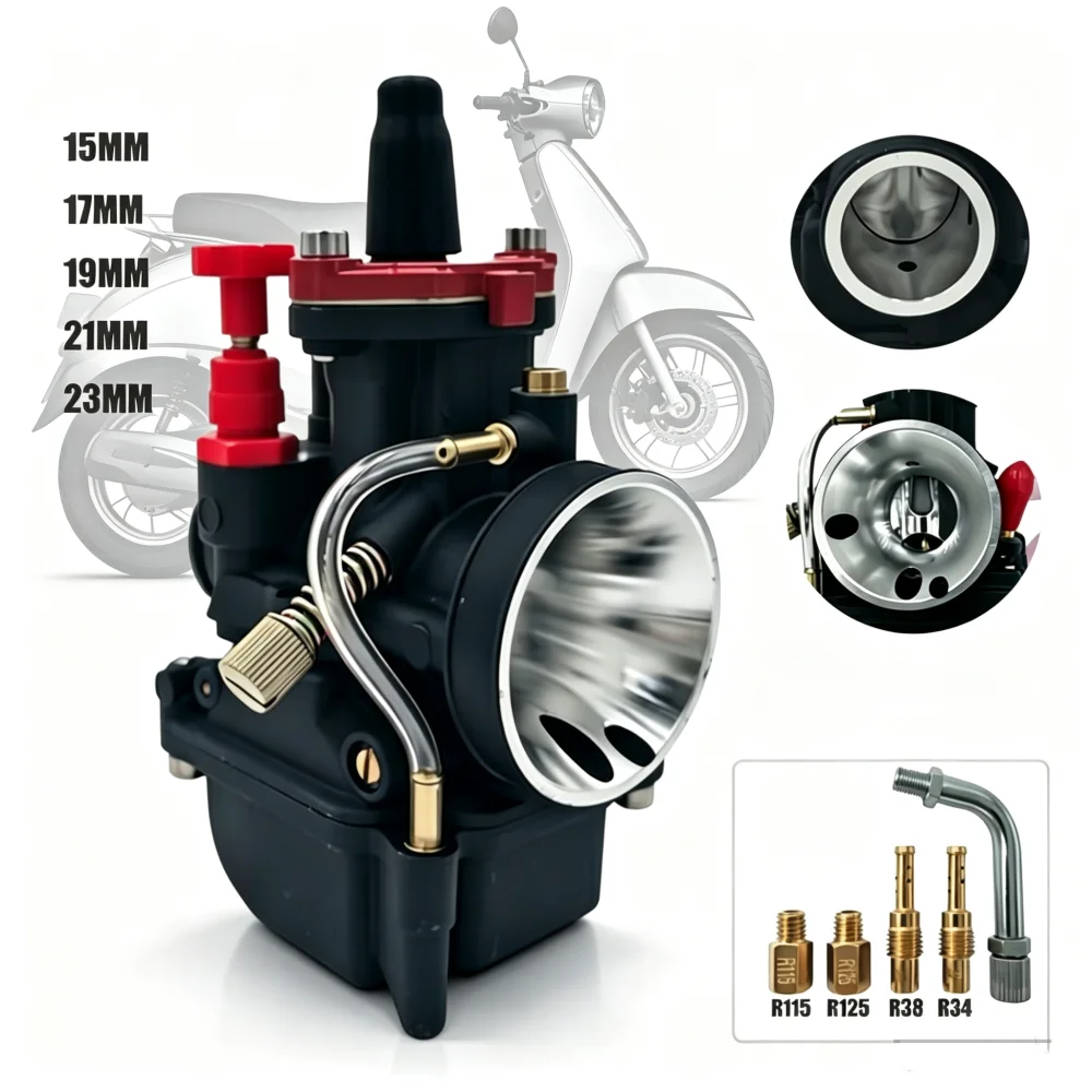 For Aprilia Yamaha BETA MBK PEUGEOT XR6 Honda KTM Suzuki Piaggio Carburetor Small Pwk 15/17/19/21/23mm 50cc-125cc 2T Carburateur