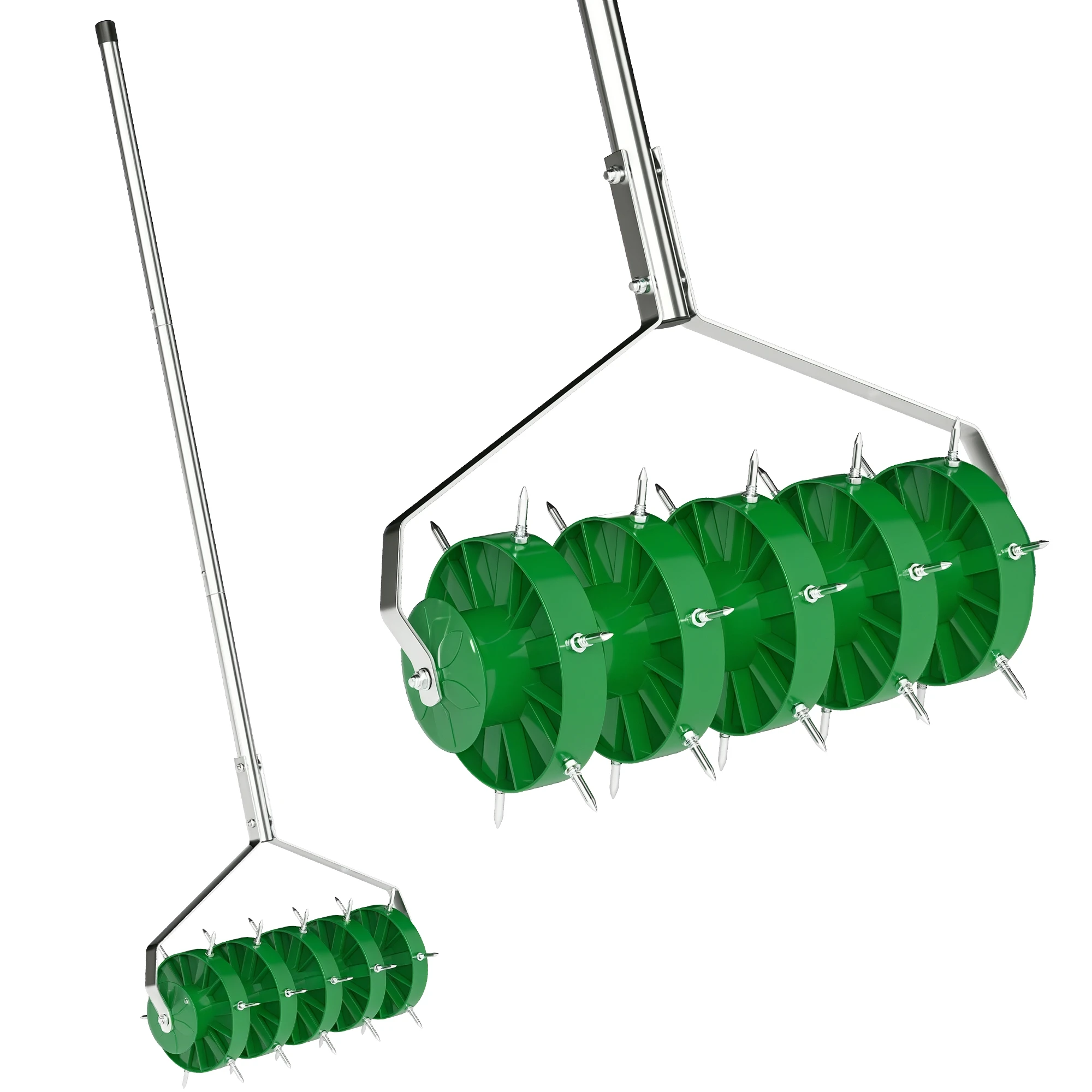 Outsunny Rodillo Aireador de Césped de 100 cm en Tres Piezas y Púas para Aflojar el Suelo 45 cm Ancho