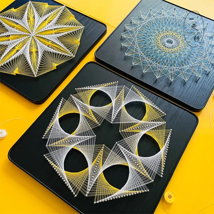 

Geometric shape nail winding painting decompression handmade DIY material package decorative painting creative production string