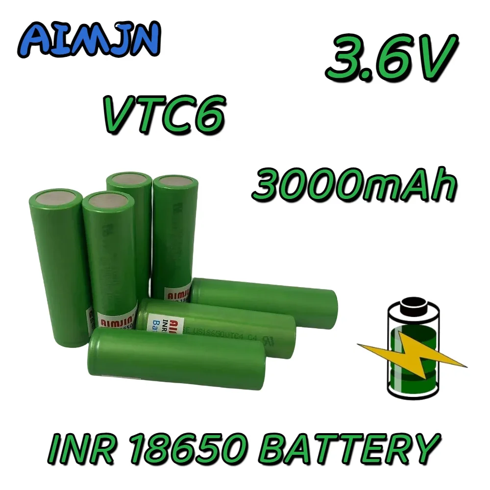 

100% Original 18650 VTC6 3.6V3000mAh Rechargeable Lithium-ionbattery suitable for electronic cigarettes.flashlights etc