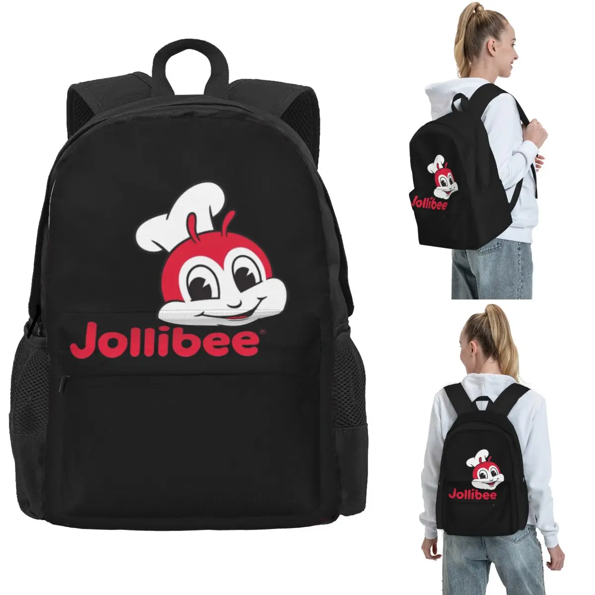Retro Jollibee Backpack Hot Sale Daypack Large Capacity Kids BookBag School Bag Shoulder Bags for Men Women