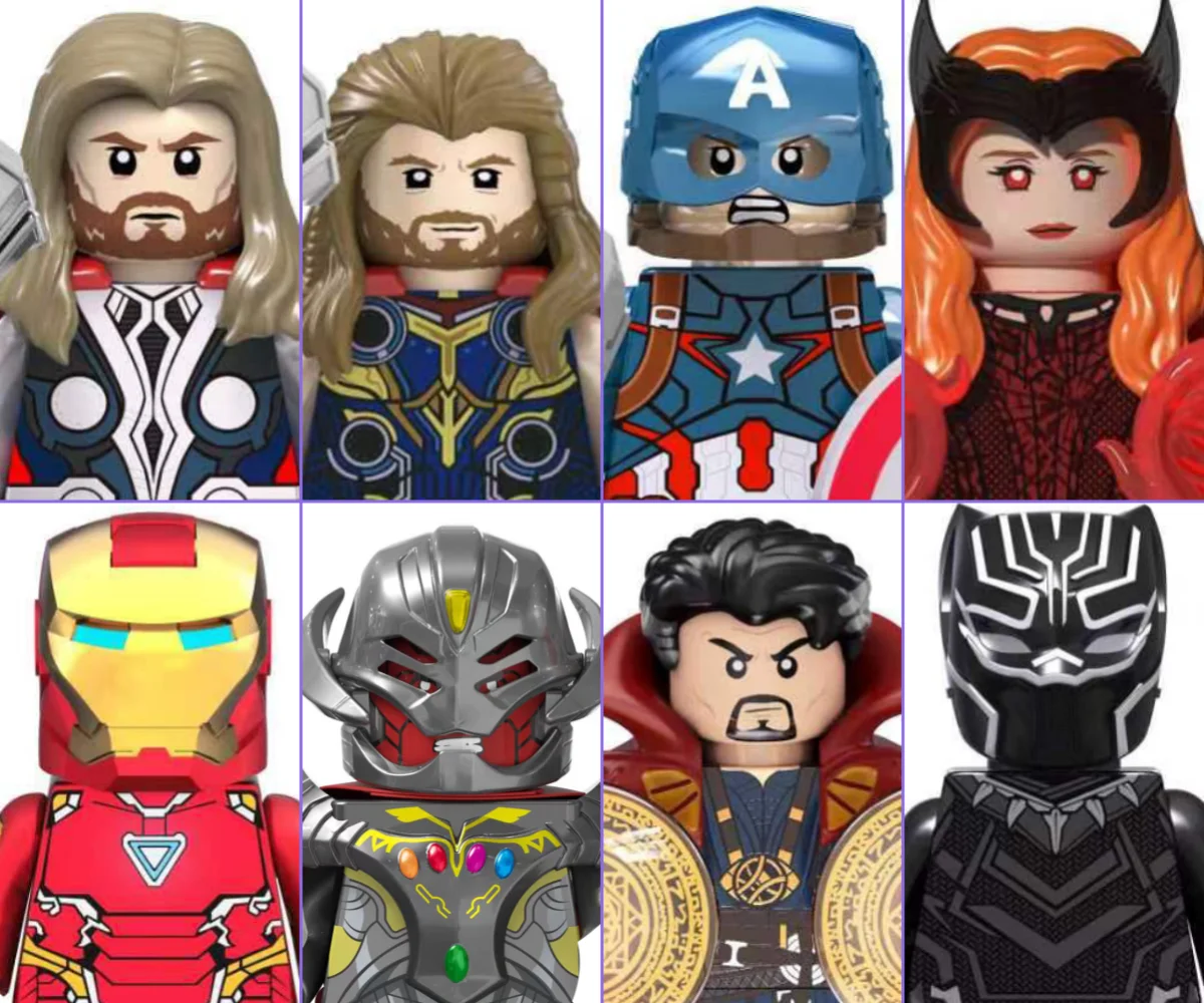 

TV6201-2025 New Marvel brick toys Thor Black Panther lron Man children's MINI building block toys holiday party gifts doll toys