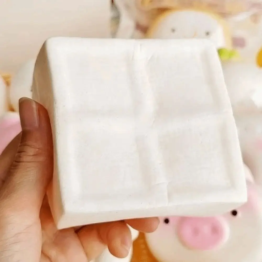 Crunchy Tofu-Shaped Squeeze Crackling Building Blocks Realistic Food Pinch Comfortable Hand Relax Doufu Bread Fidgets