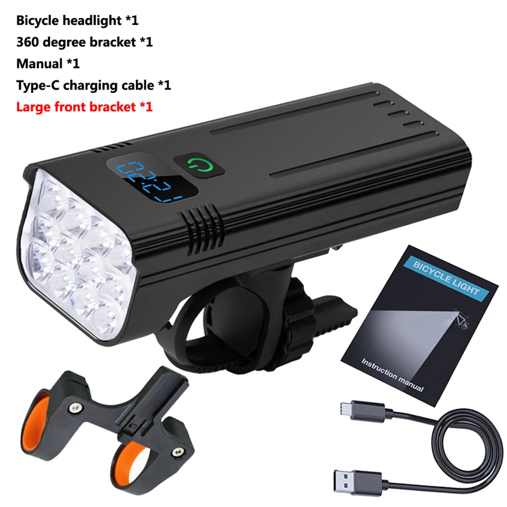 

SHIZIWANGRI 12LED велосипедный фонарь 10000 мАч USB зарядка/мощность велосипедные фонари передняя лампа велосипедная фара из алюминиевого сплава