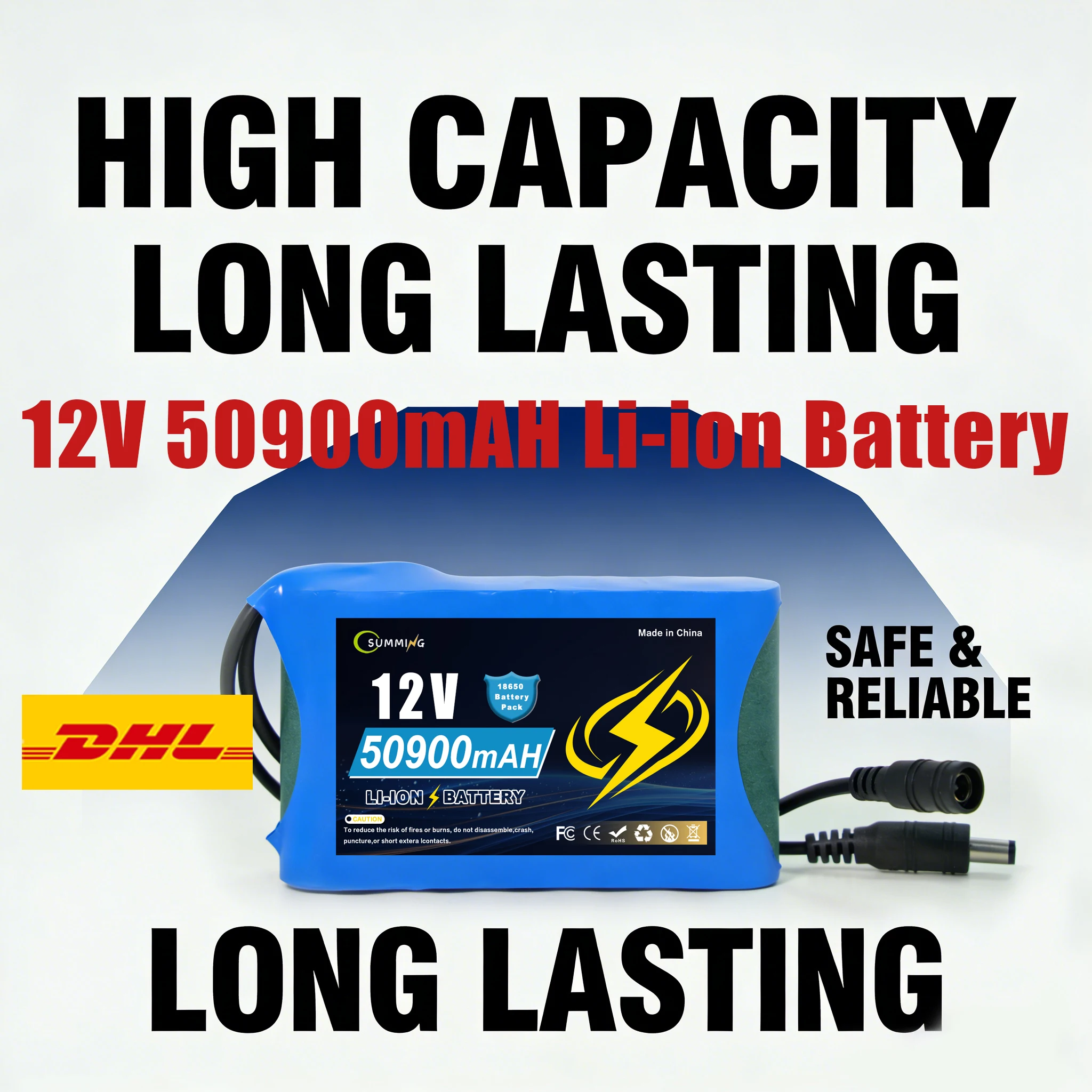 

Супермощный аккумулятор 12В 50900мАч 3S2P ️ Литий-ионный аккумулятор с защитной схемой, выходное напряжение 12.6В для питания ️ ‍ ♀️ Колеса + зарядное устройство