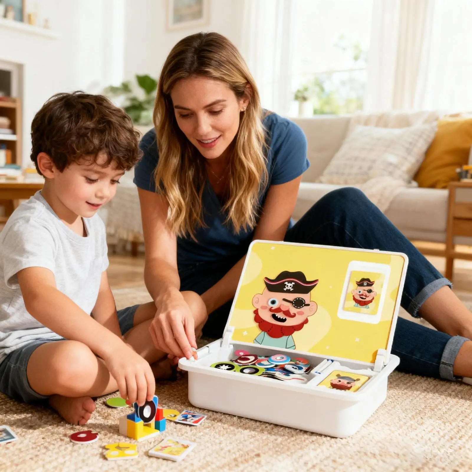 Magnetisch gezichtsspeelgoed Draagbaar gezicht aankleedspel Dubbelzijdig leren educatief speelgoed met schrijfbord en pen voor jongens en meisjes