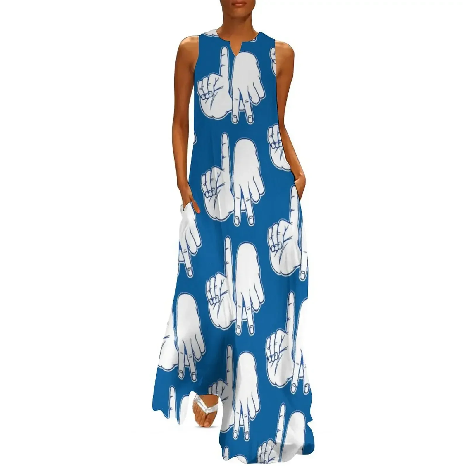 

Los Angeles Hand Sign Long Dress Long veiled dresses woman dress Women's summer dress dresses for woman 2025