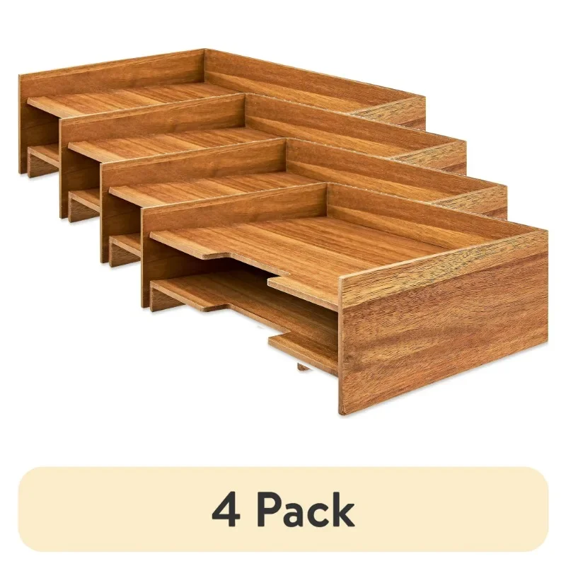 

(4 pack) Wooden Paper Tray, 12.6 in x 9.5 in x 4.1 in