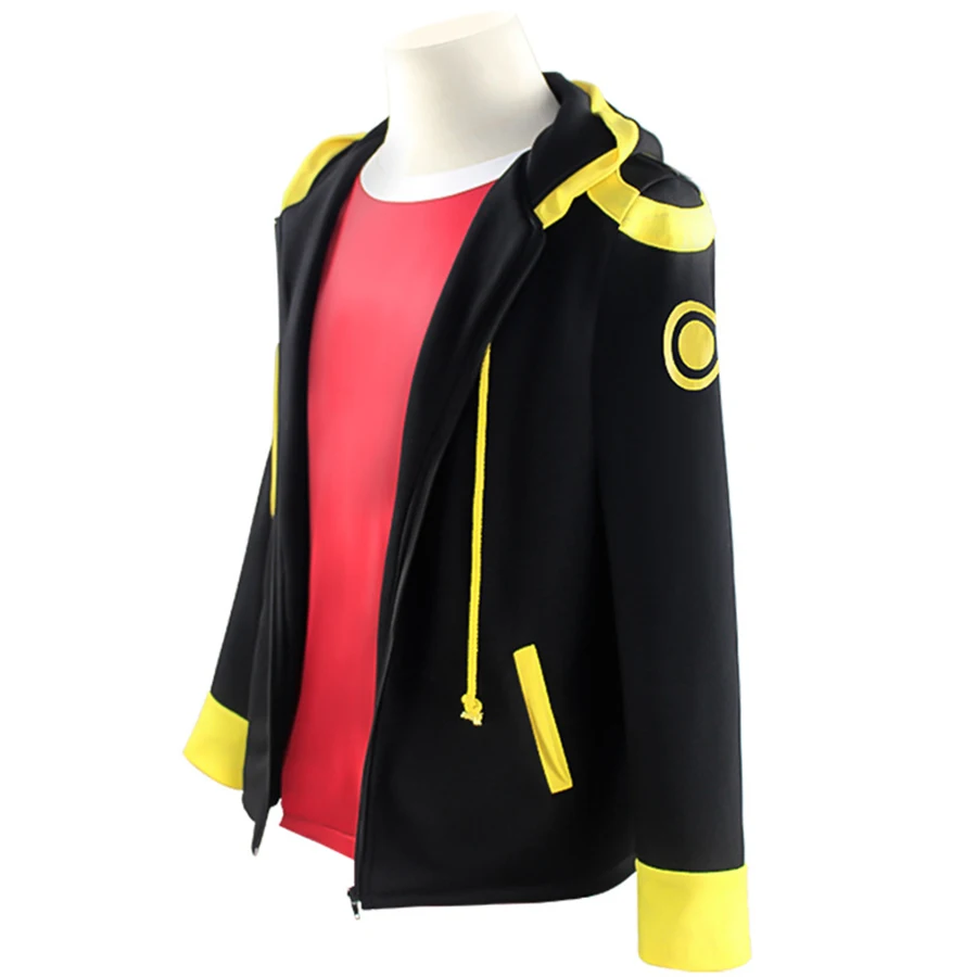 Costume de Cosplay Mystic Messenger Saeyoung Choi, Veste à Fermeture Éclair, Luciel Seven Hoodies, T-shirt Rouge, Perruque Courte Orange, 707, 707