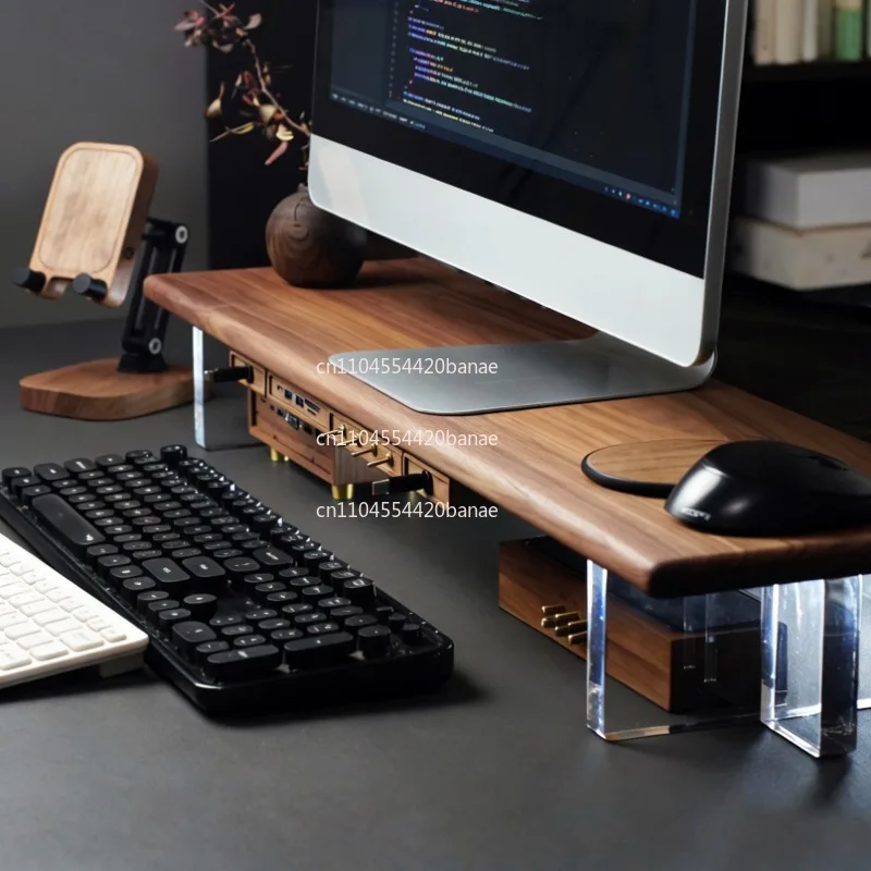 Computer Monitor Heightening Rack Accessories Accessories Black Walnut 4-way Independent Control Switch USB Power Module