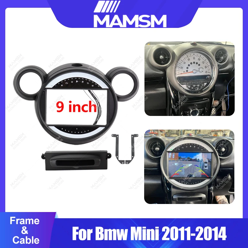 

Для BMW Mini 2011-2014, 9-дюймовая матовая черная автомагнитола Android, мультимедийная панель, CD, MP5, видео, аудио, стерео, рамка, кабельный жгут.