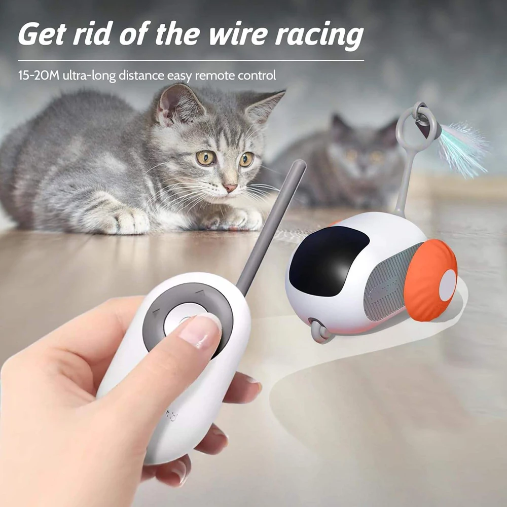 2 Modes Smart Cat Toy Automatic Moving Remote Controlled Toy Car for Cats Dogs Interactive Playing Kitten Training Pet Supplies