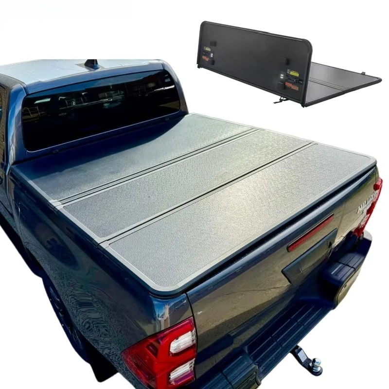 

2018 Hilux Revo Rocco Pickup Waterproof Rear Tray Boot Lid Back Hard Trifold Tonneau Cover Truck Bed Covers
