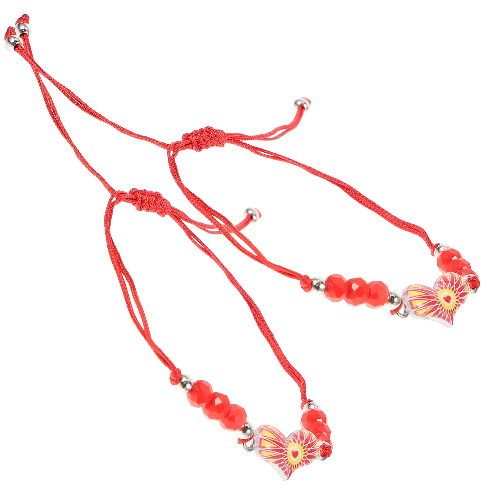 

2 Pcs Chic South Eyes Bracelet Men and Women Beads Alloy Chain Hand Jewelry Decor