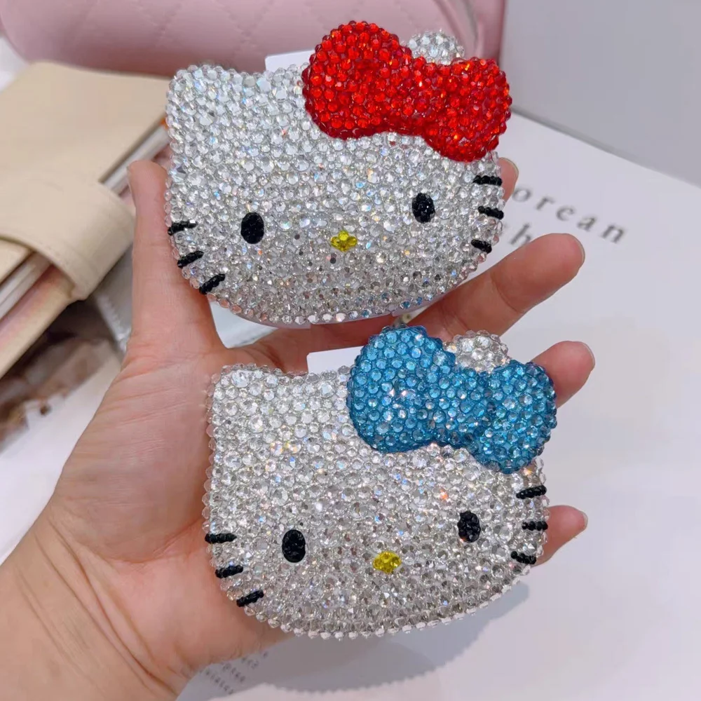 Desktop decoration Hello kitty Crystal Rhinestones Jewelry Box Ring Coin Earphone Medicine small items Storage view 5