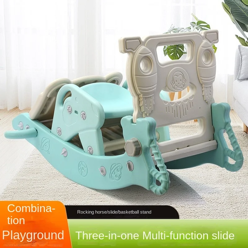 

Многофункциональная пластиковая горка-качалка 4-в-1 для малышей LazyChild: горка, качалка, игрушка-лошадка