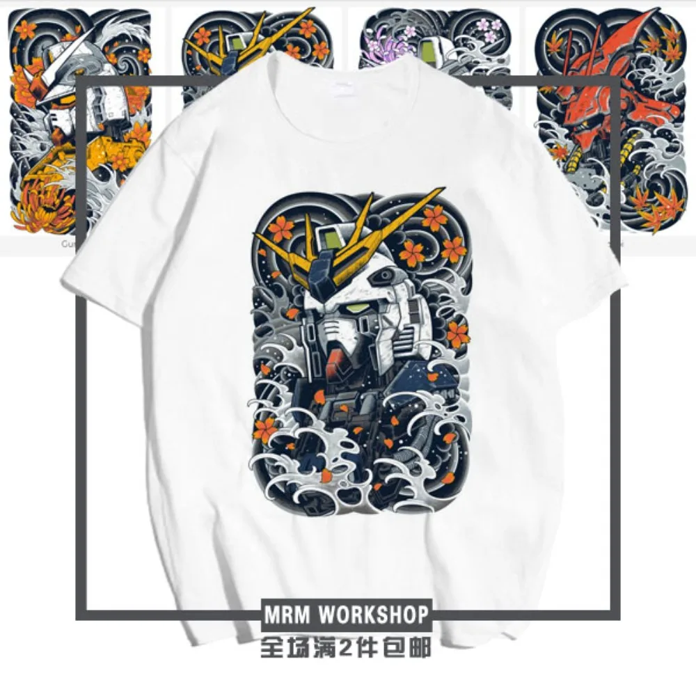 Anime Gundam T-shirt uomo donna cotone manica corta Mecha Robot stampa grafica giapponese Y2k streetwear maglietta casual unisex nuovo